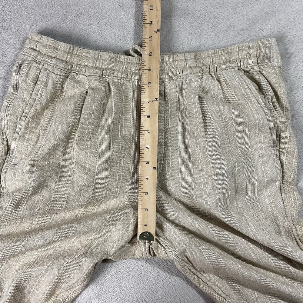 Abercrombie Fitch 100% Cotton Loose Fit Elastic Waist Pants Ivory Women's L Long - Picture 10 of 13
